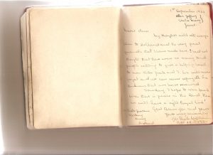 A heartfelt letter from Flt Lt Paston Williams on behalf of him and his fellow downed airmen to Marie Baars-Kroze, one of the key players in the Dutch resistance movement around Hengelo, his well chosen words say so much. (By kind permission of Mnr Leon Baars).