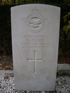 Gerald Hood's headstone at Almelo cemetery showing the recent addition of his age (23), thanks to the efforts of Mr Brian Angel of the Old Russellians committee.