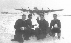 Winter at Kelstern 1944, Dog 2 on it's dispersal pan in the background